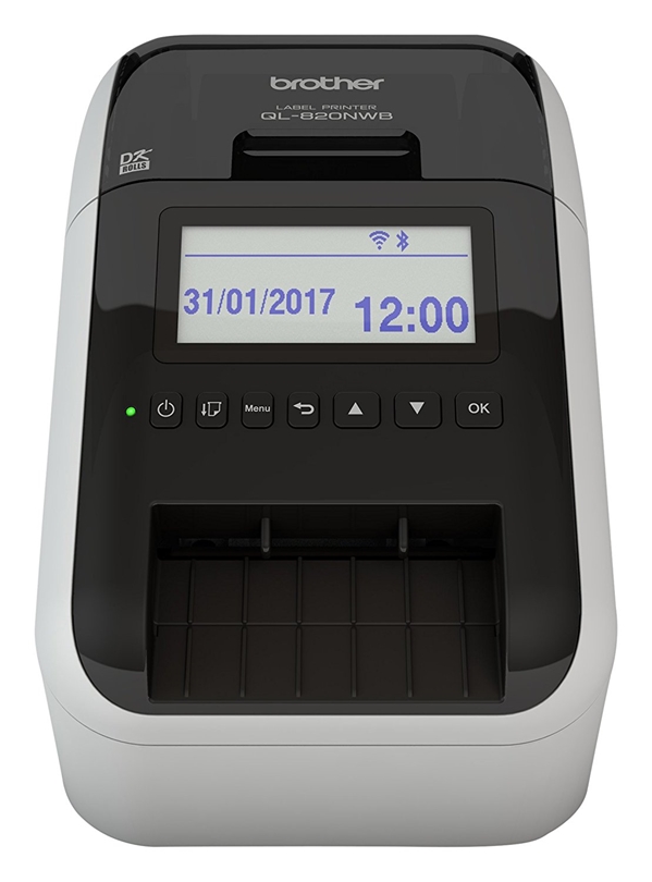 מדפסת מדבקות אלחוטית עם חיתוך אוטומטי ויכולת הדפסה באדום ושחור Brother QL-820NWB